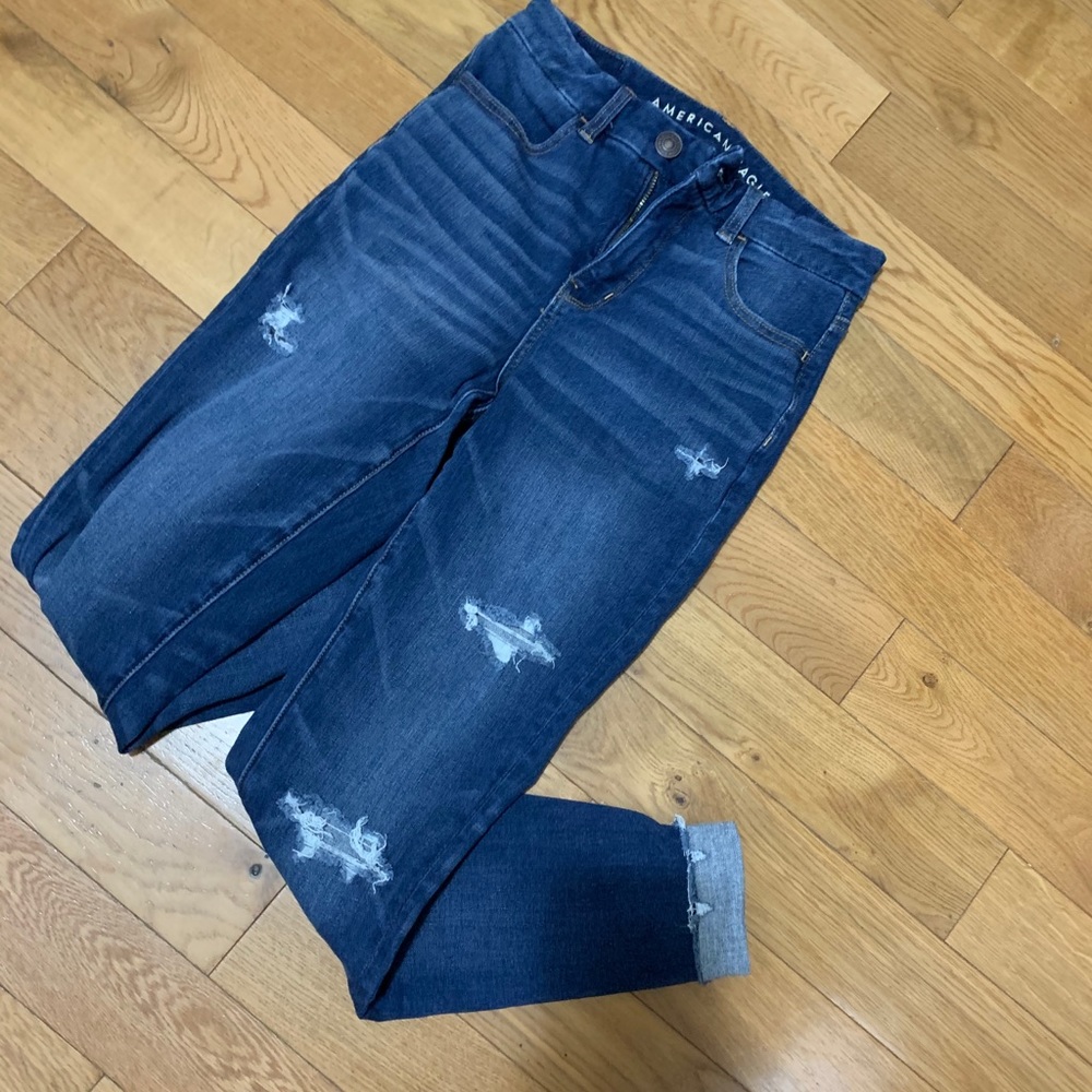 American eagle curvy super hi rise ripped jegging